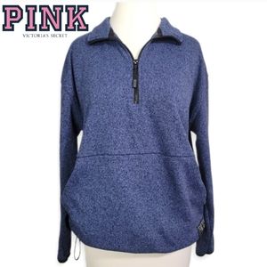 PINK Victoria's Secret Oversized Pullover 1/4 Zip Size Small